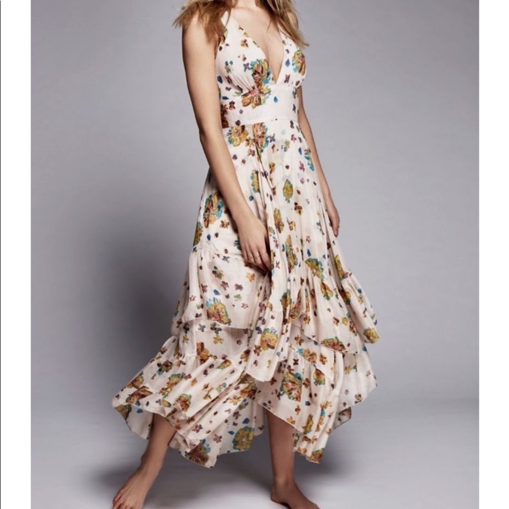 Free people floral maxi dress, size 4